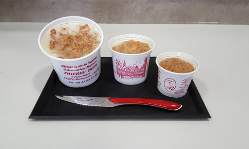 La rillette est la spécialité de la Charcuterie Boul à Malicorne